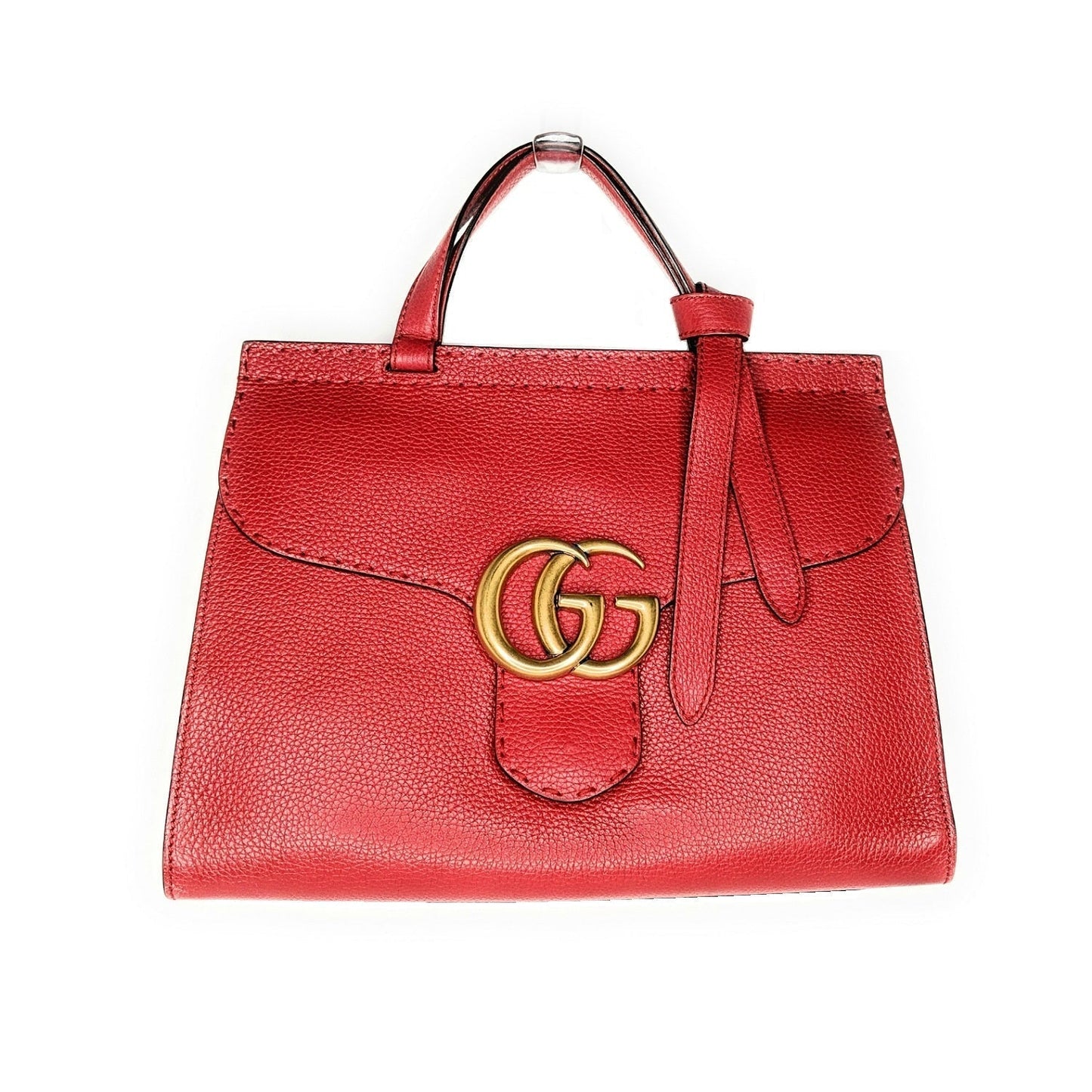 Luxury Gucci Red GG Marmont Top Handle Bag