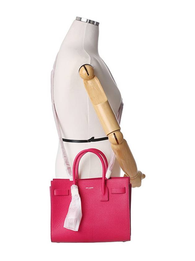 Luxury Saint Laurent Nano Sac De Jour Leather Tote Bag Hot Pink