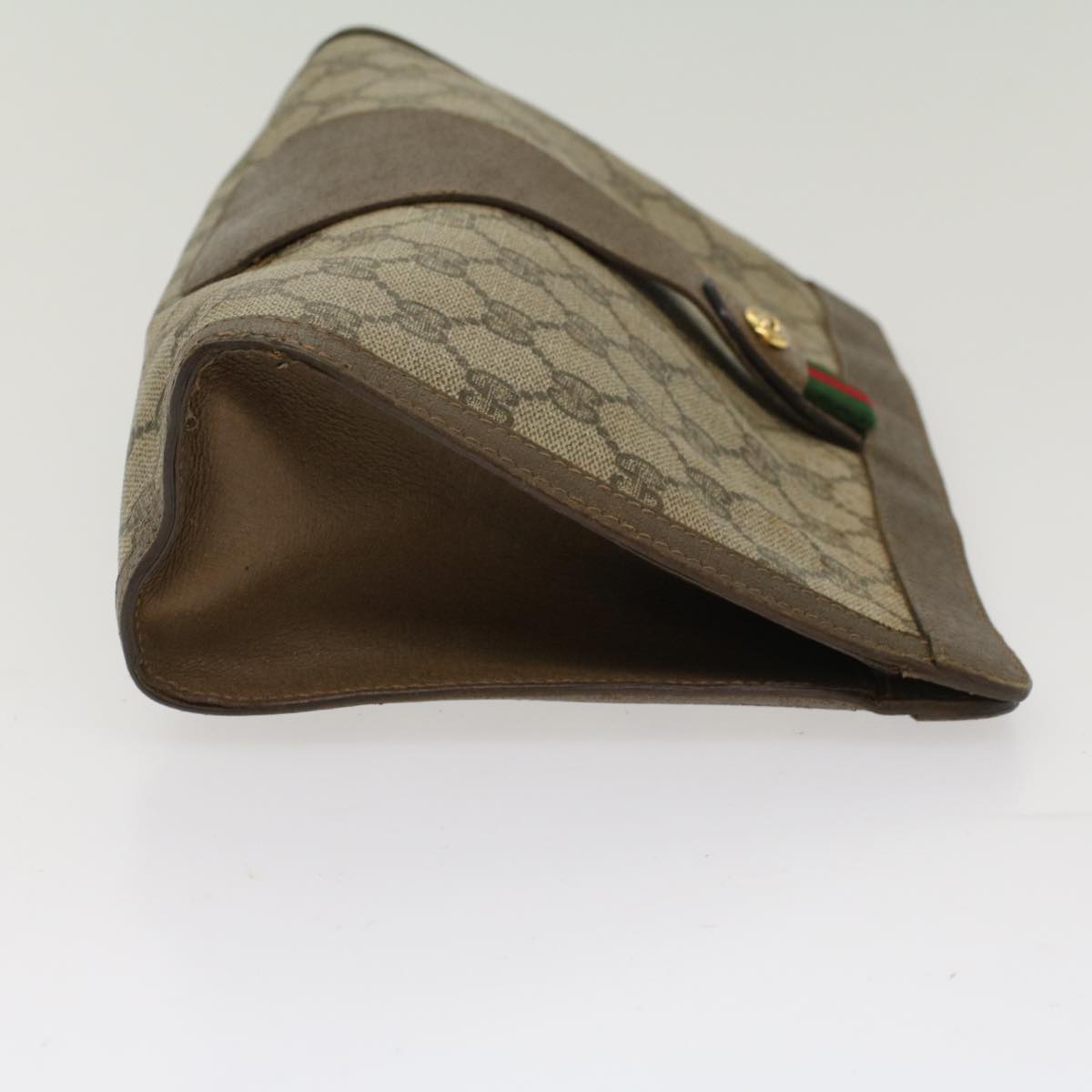 Luxury Gucci Trending 2025 GG Canvas Web Sherry Line Clutch Bag Beige Red