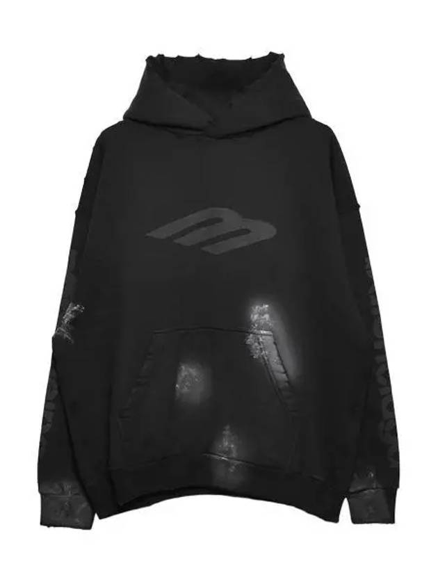 Luxury Balenciaga Logo Print Hoodie Black