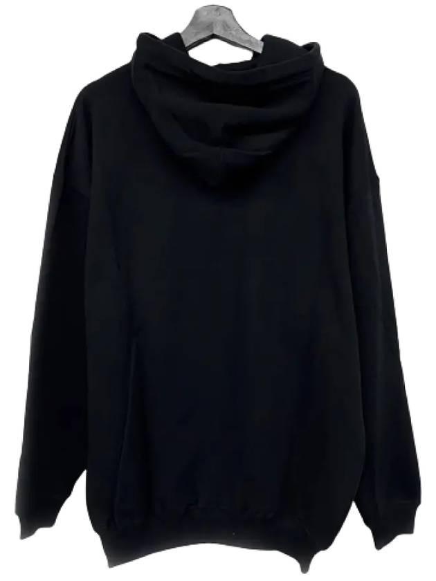Luxury Balenciaga BB Logo Round Print Hoodie Black