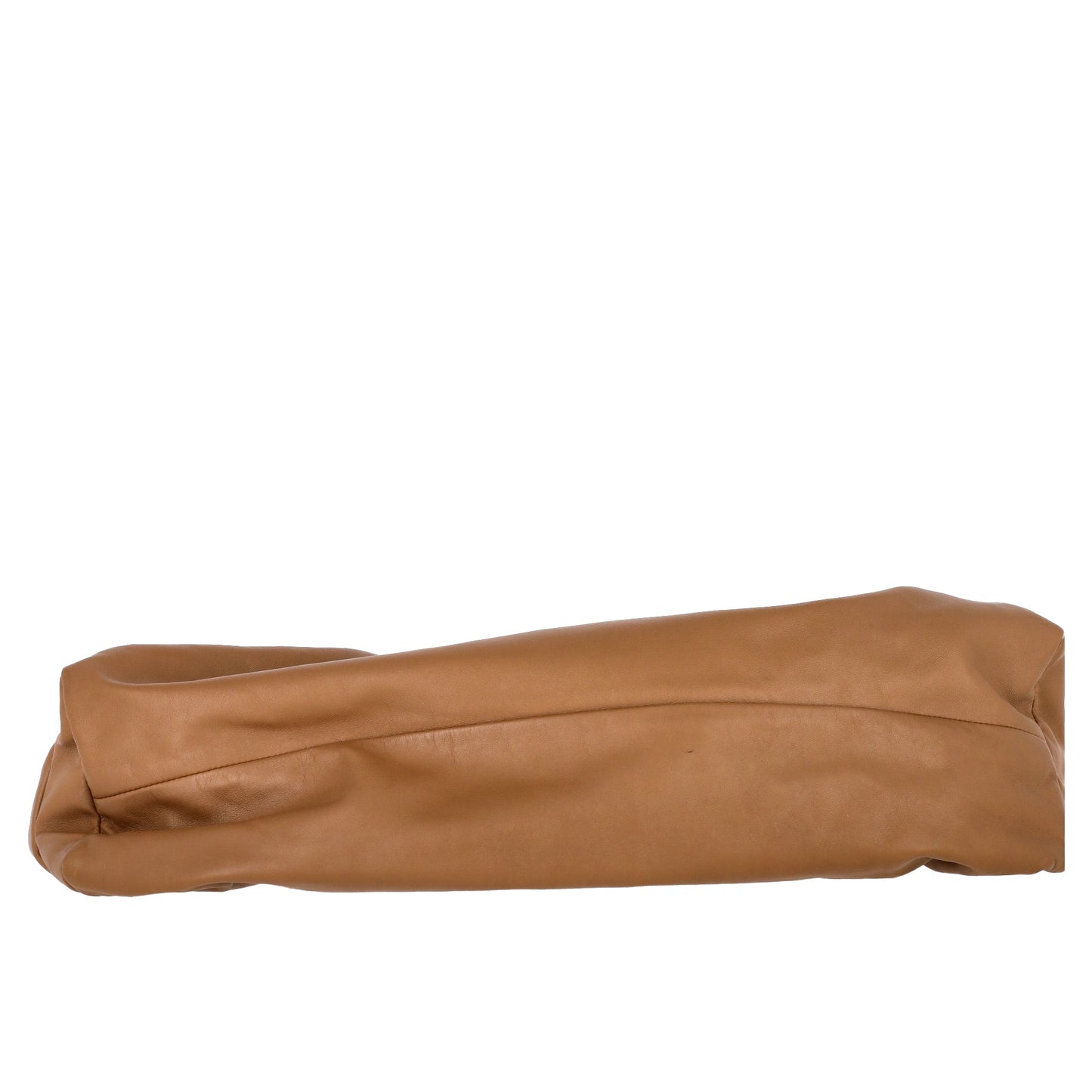 Luxury Bottega Veneta Maxi Shoulder Pouch Bag in Brown Leather