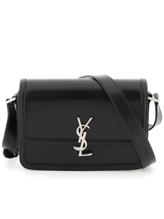 Luxury Saint Laurent Men's Solferino Medium Satchel Cross Bag Black