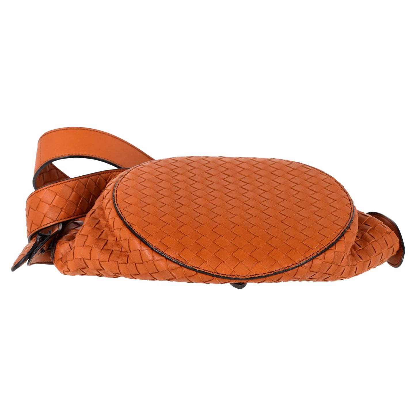 Luxury Bottega Veneta Intrecciato Tambura Handbag in Brown Leather