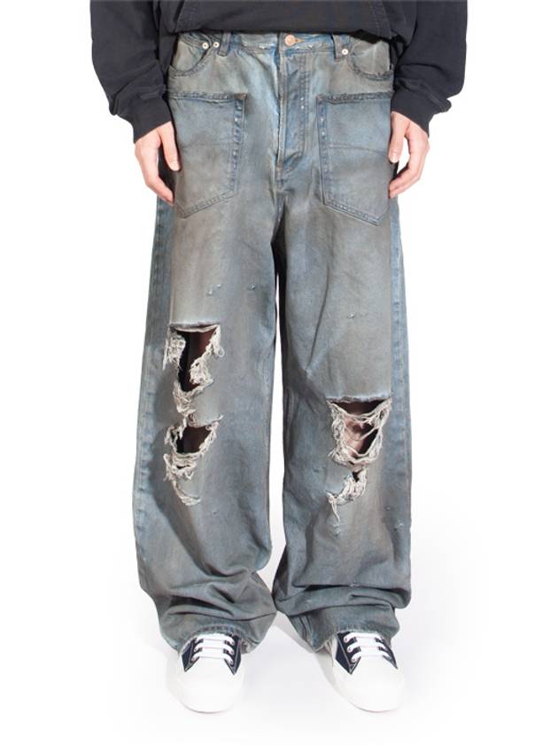 Luxury Balenciaga Bootcut Wide Jean Blue