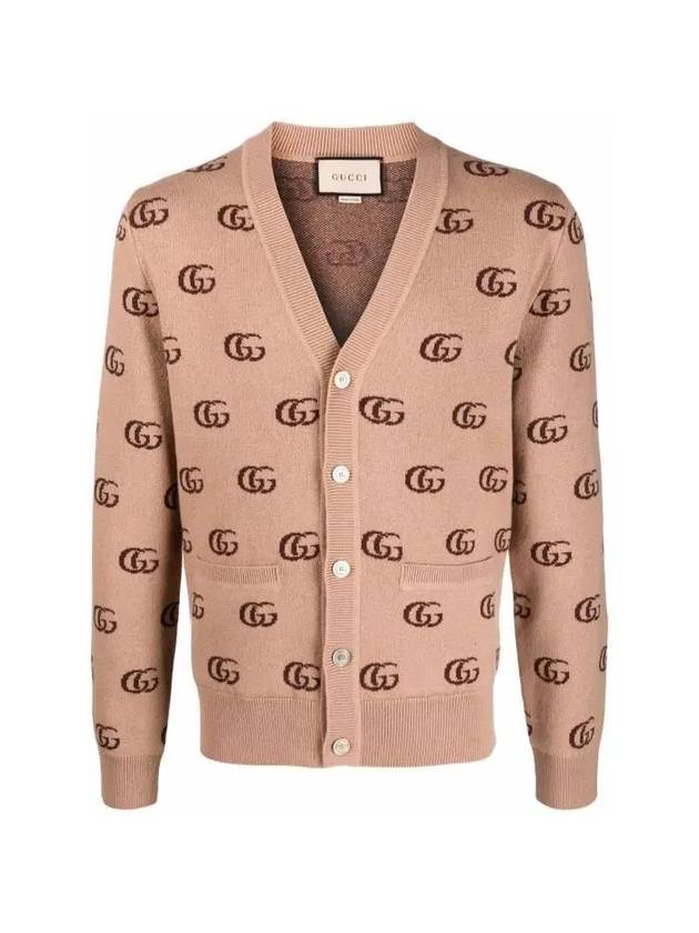 Luxury Gucci Trending 2025 GG Jacquard Cashmere Cardigan Beige