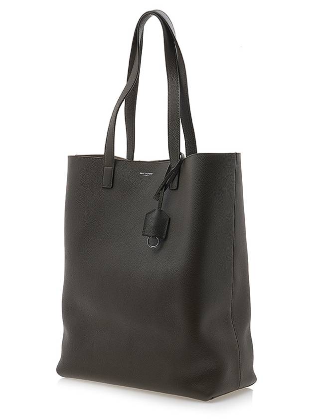Luxury Saint Laurent Bold Shopping Bag In Grained Leather Dark Khaki