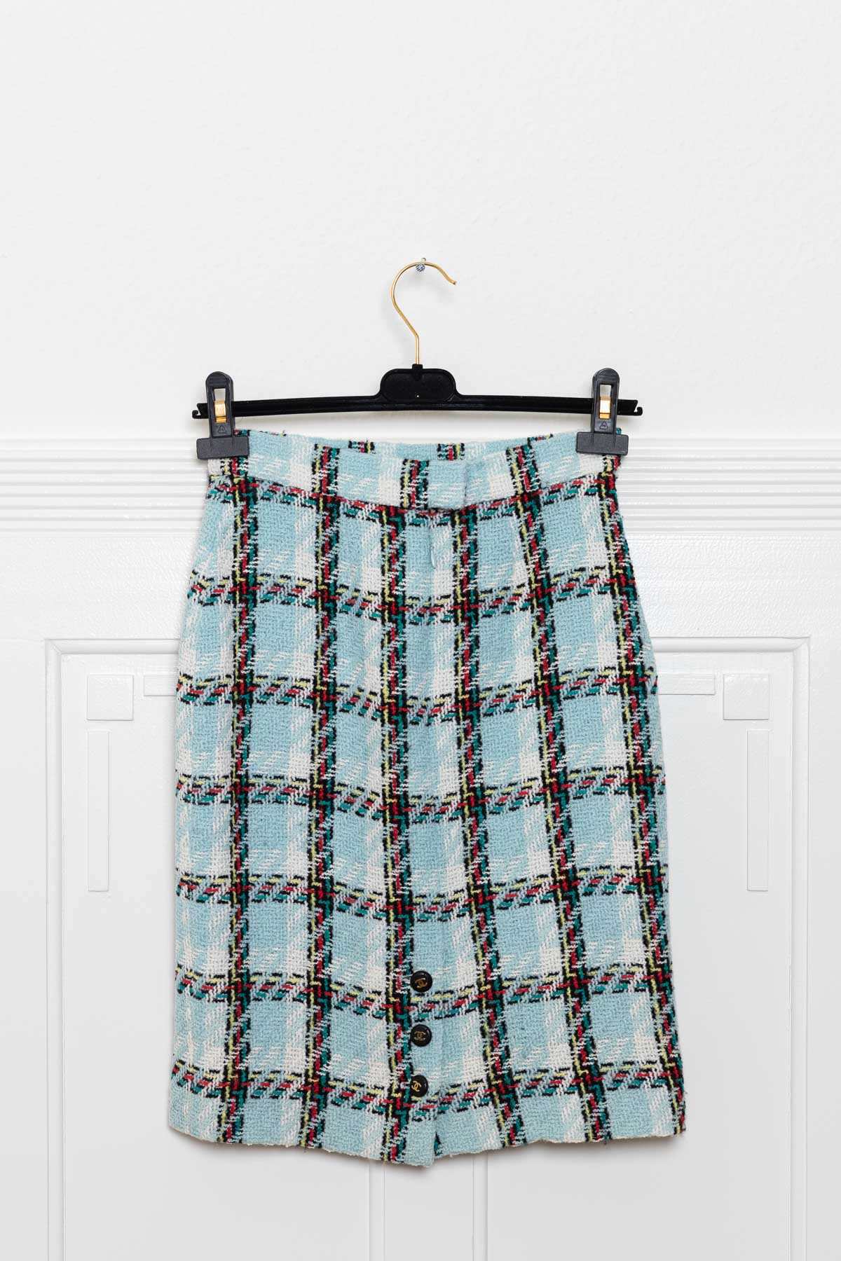CHANEL S95 Two Piece Tweed baby Blue Check