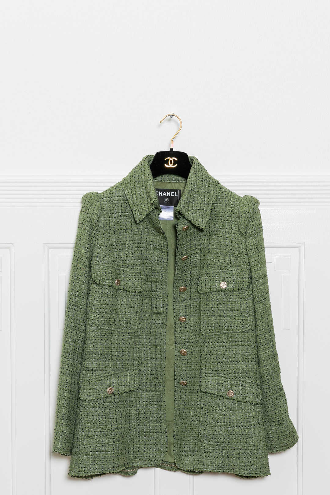 CHANEL Two Piece Tweed Green