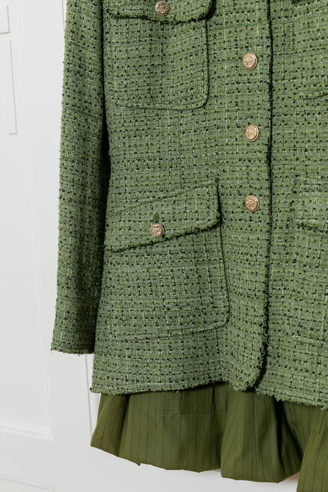 CHANEL Two Piece Tweed Green