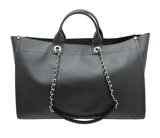 Chanel Black CC Deauville Studded Bag