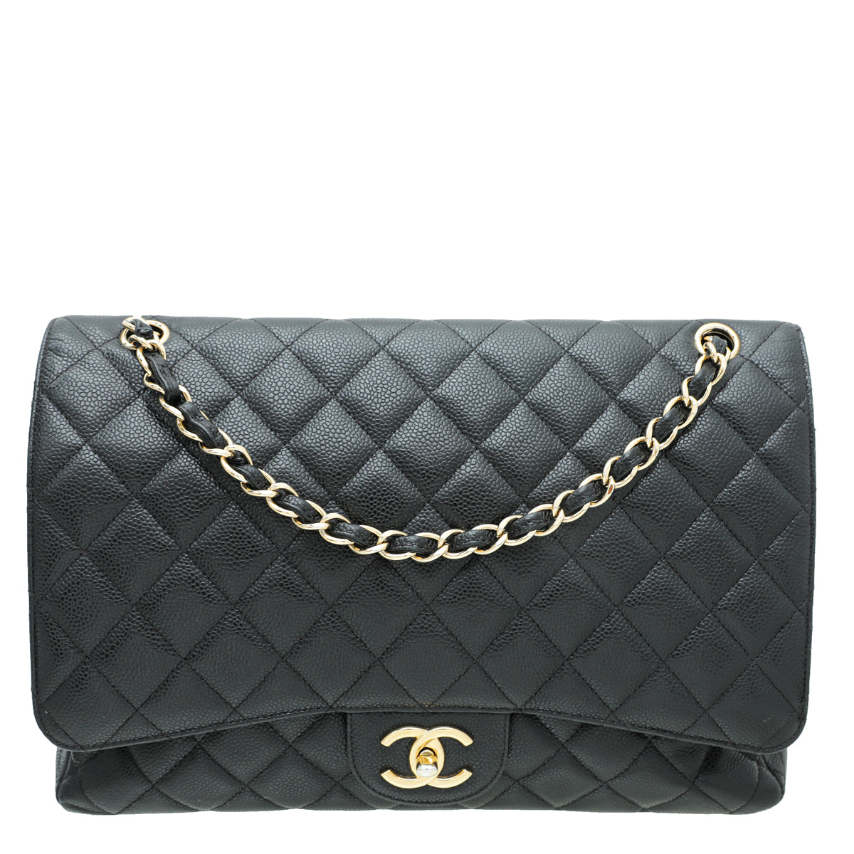 Chanel Black CC Classic Double Flap Maxi Bag