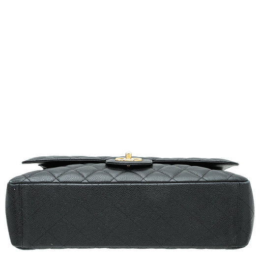 Chanel Black CC Classic Double Flap Maxi Bag