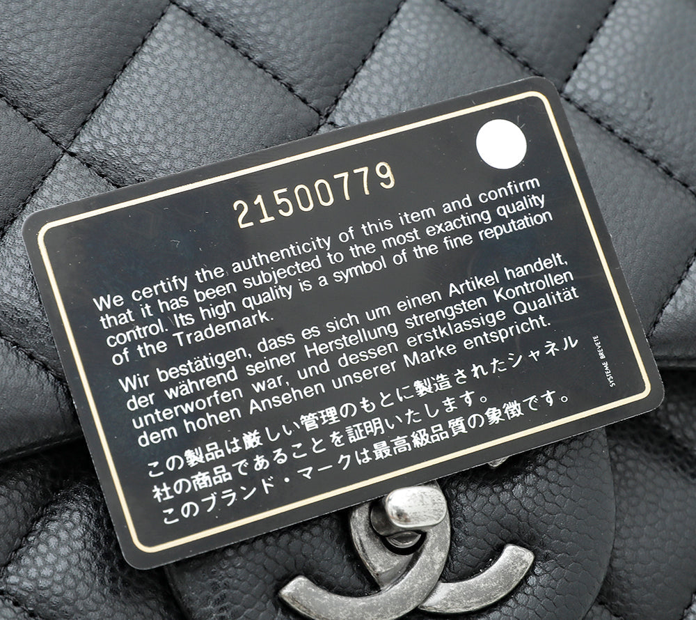 Chanel Black CC Classic Double Flap Maxi Bag