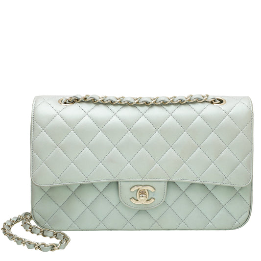Chanel Pearly Green CC Classic Double Flap Medium Bag
