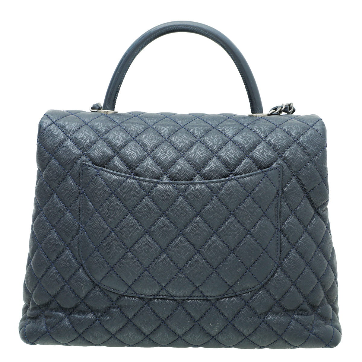 Chanel Navy Blue Coco Handle Maxi Bag