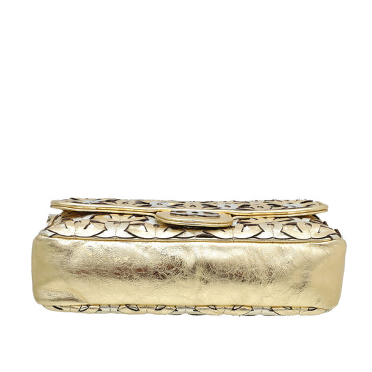 Chanel Gold CC Cut Out Flap Medium Bag