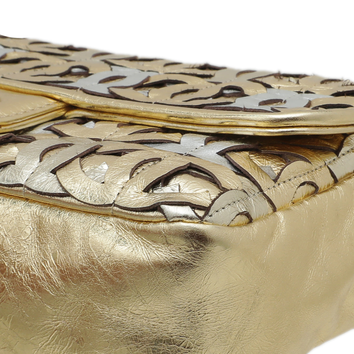 Chanel Gold CC Cut Out Flap Medium Bag