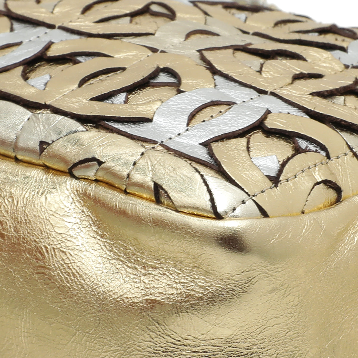 Chanel Gold CC Cut Out Flap Medium Bag