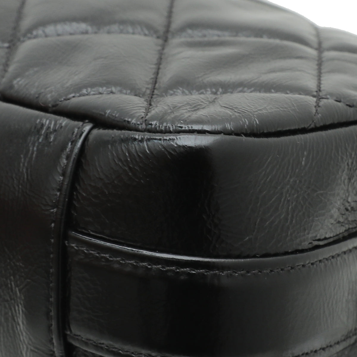 Chanel Black CC Glazed Flap Bag