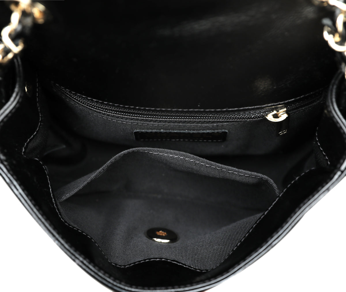 Chanel Black CC Glazed Flap Bag