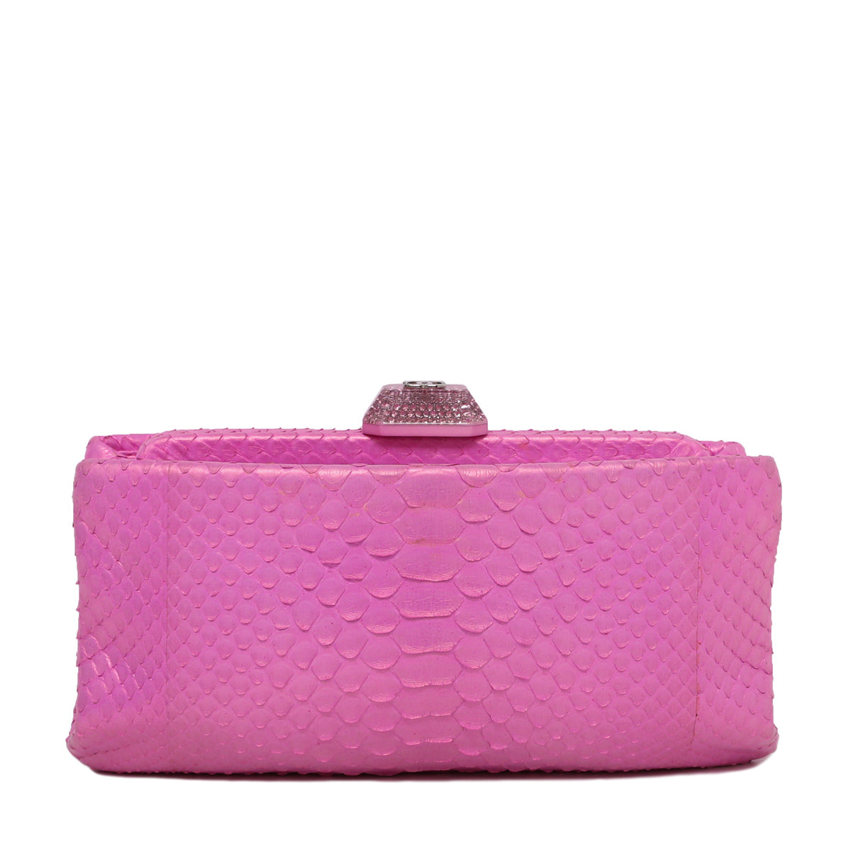 Chanel Pink CC Metallic Python Clutch