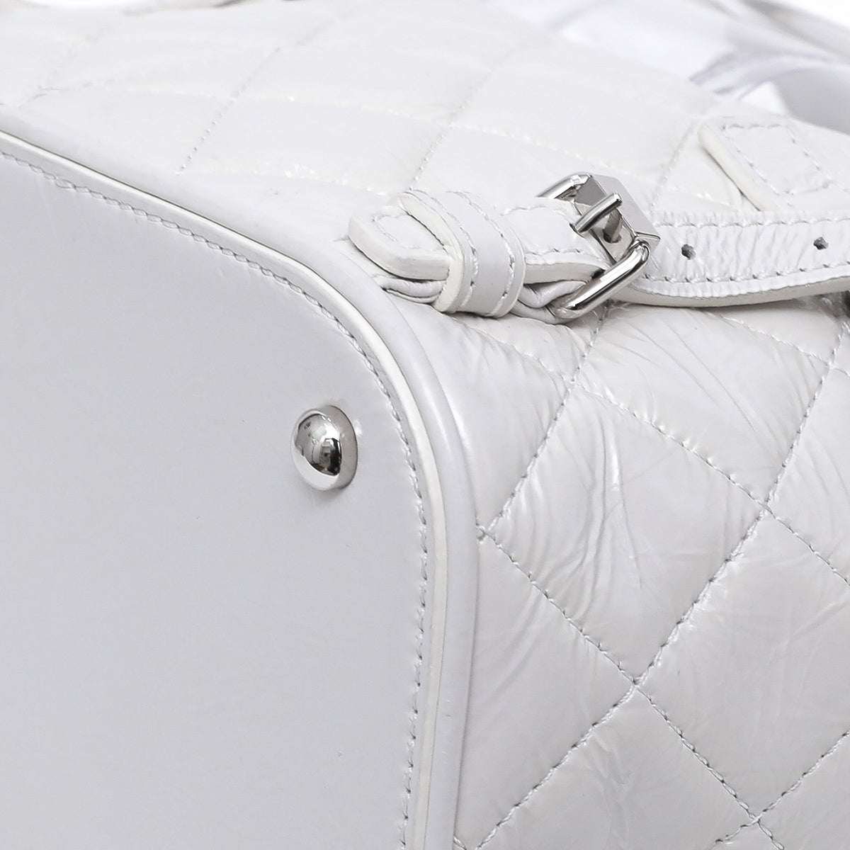Chanel White CC Crumpled Backpack
