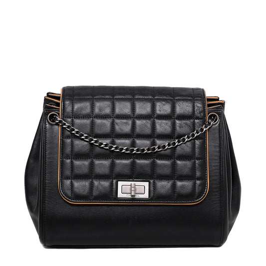Chanel Black Chocolate Bar Accordion Reissue Flap Bag