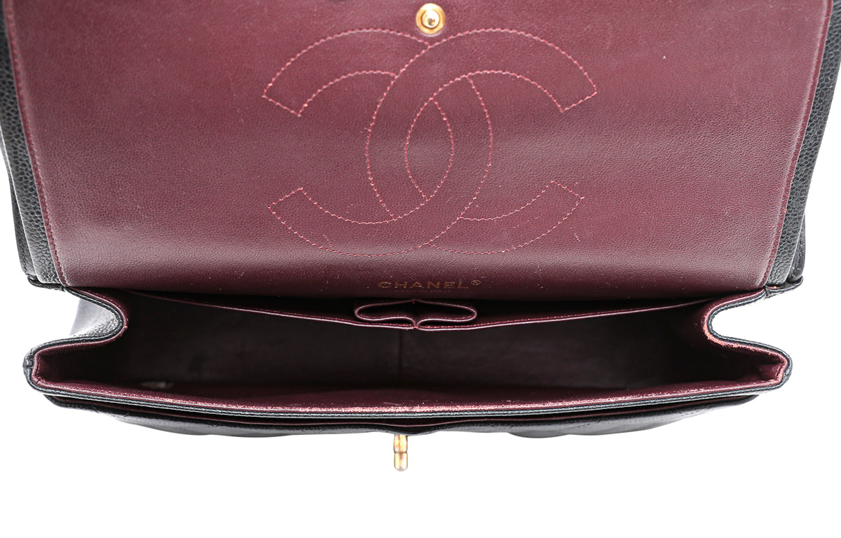 Chanel Black Classic Double Flap Jumbo Bag