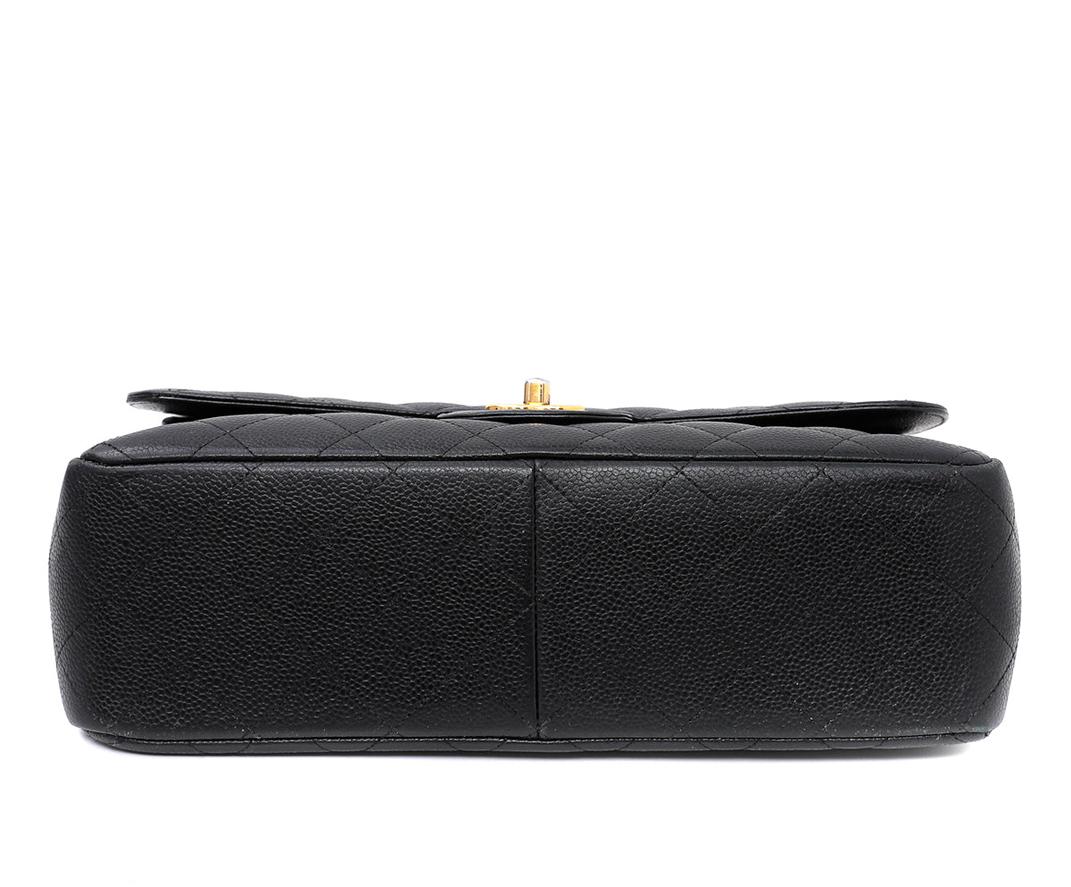 Chanel Black Classic Double Flap Jumbo Bag