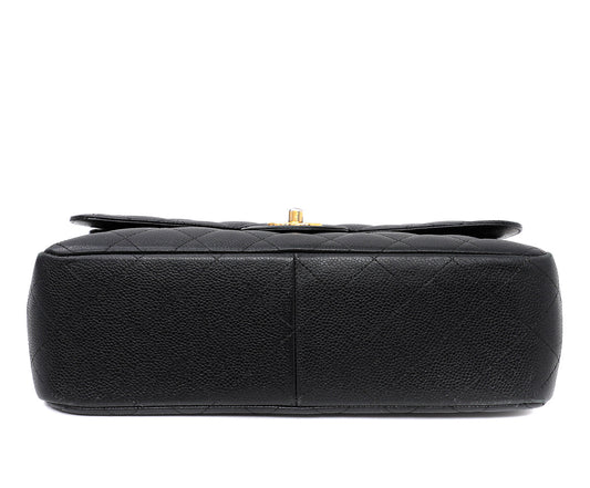 Chanel Black Classic Double Flap Jumbo Bag