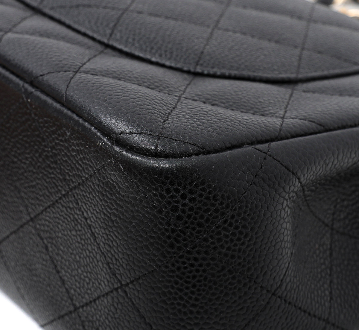 Chanel Black Classic Double Flap Jumbo Bag