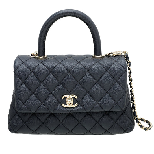 Luxury Chanel Blue Coco Handle Mini Bag
