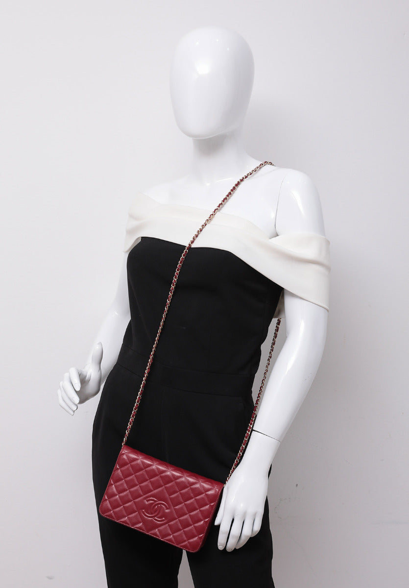 Chanel Dark Red CC Diamond Bag