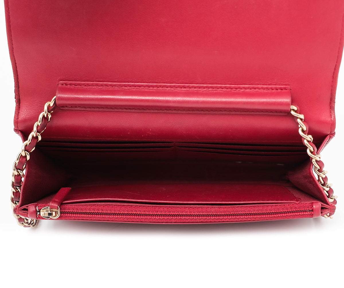 Chanel Dark Red CC Diamond Bag
