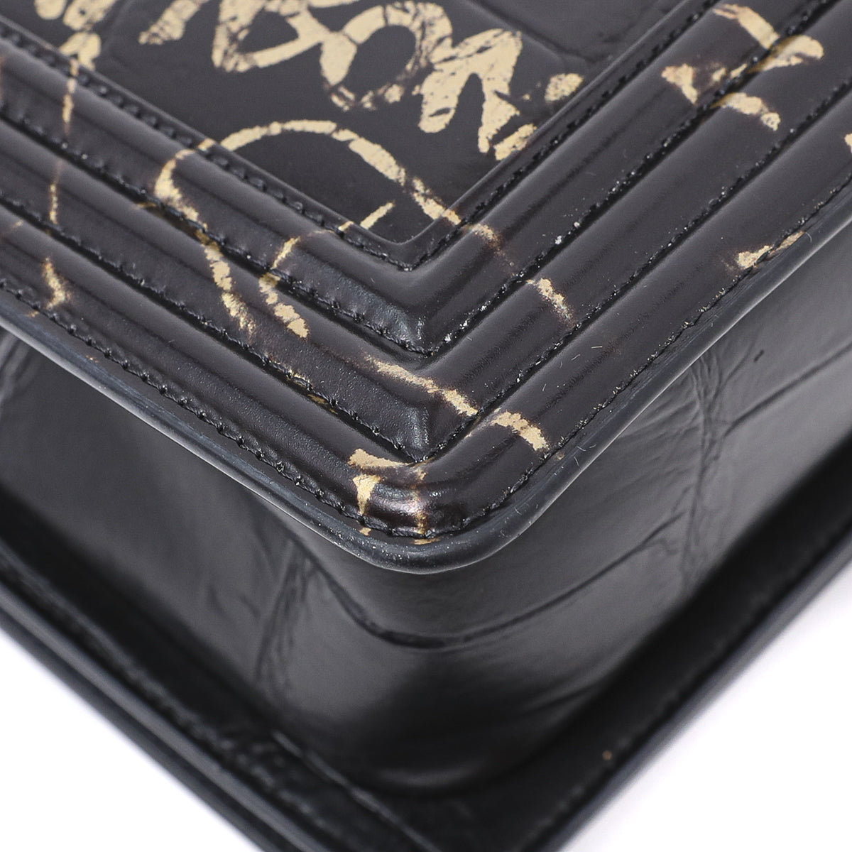 Chanel Black Crocodile Graffiti Boy Bag
