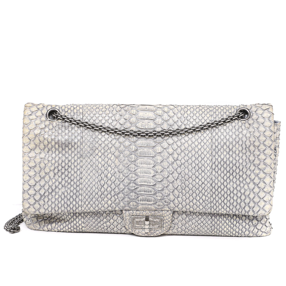 Chanel Gray Python Reissue Large Bag