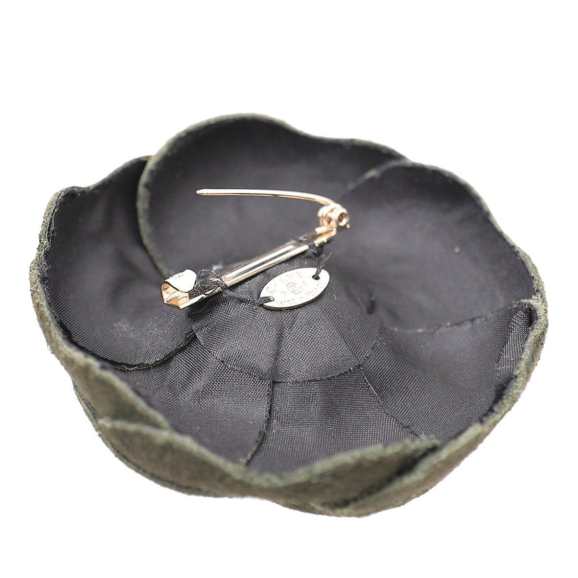 Chanel Olive Green Suede Votez Coco Ladies First Statement Camellia Brooch