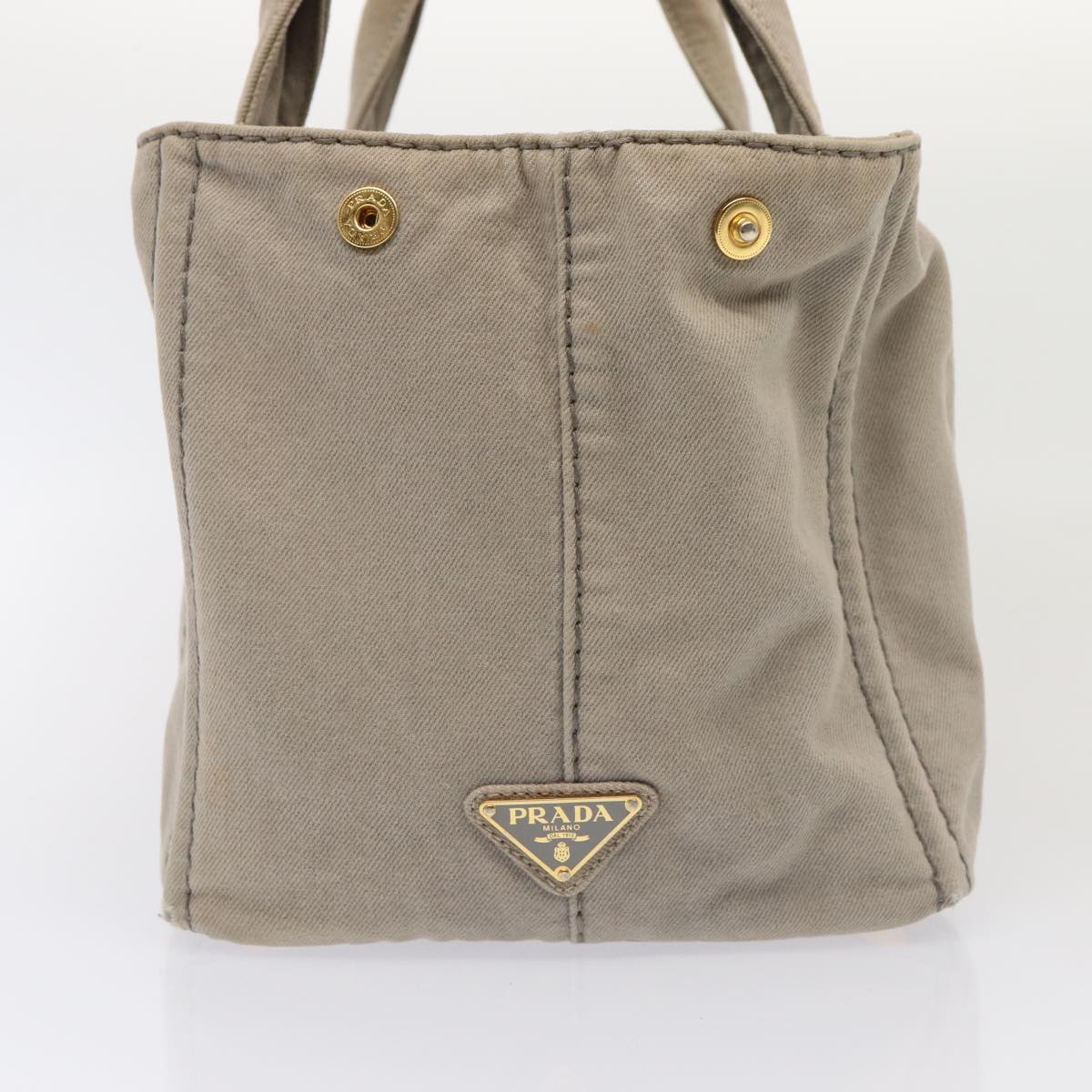 Luxury Prada Canapa MM Hand Bag Canvas Gray  cl844