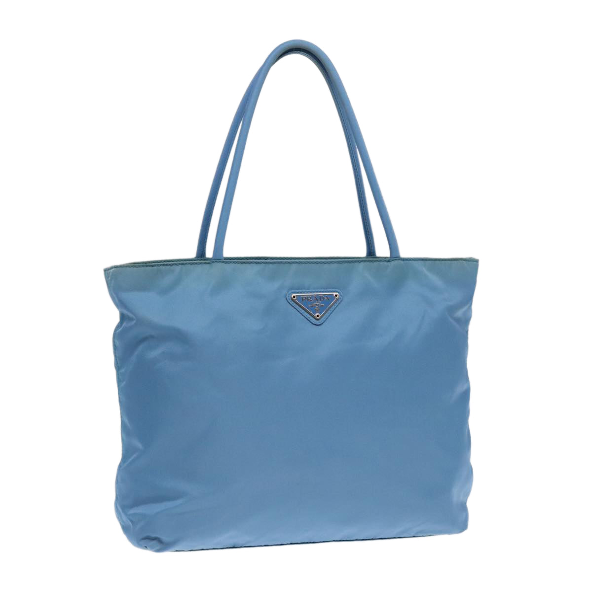 Luxury Prada Hand Bag Nylon Blue Silver  cl856