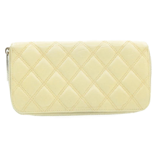 Luxury Chanel Matelasse Zippy Long Wallet Beige CC  cr619