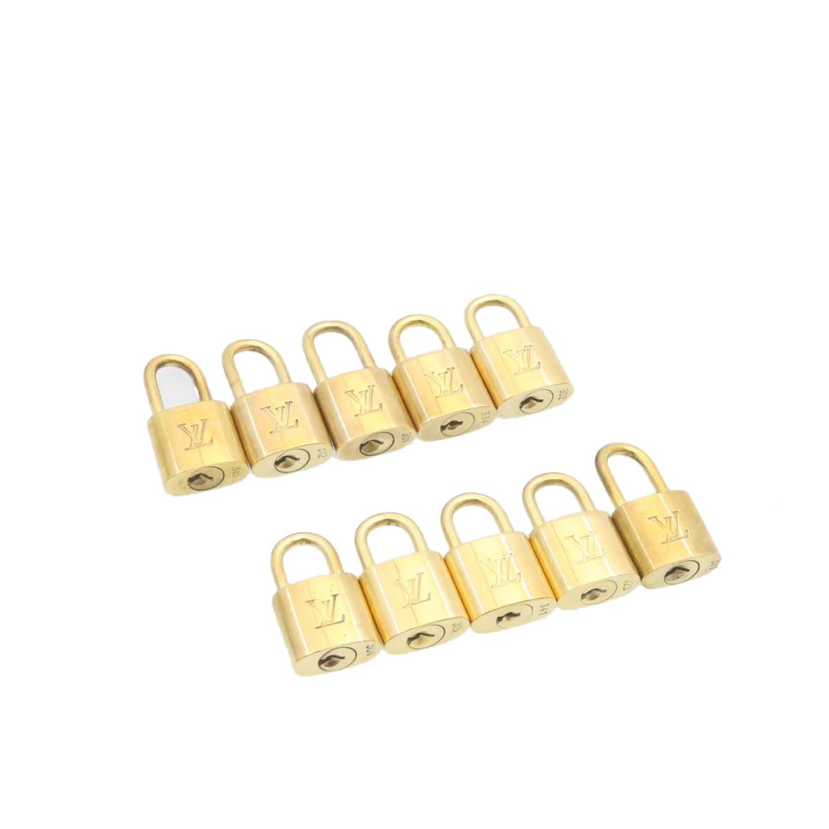 LOUIS VUITTON Padlock 10set Gold Tone LV cr875