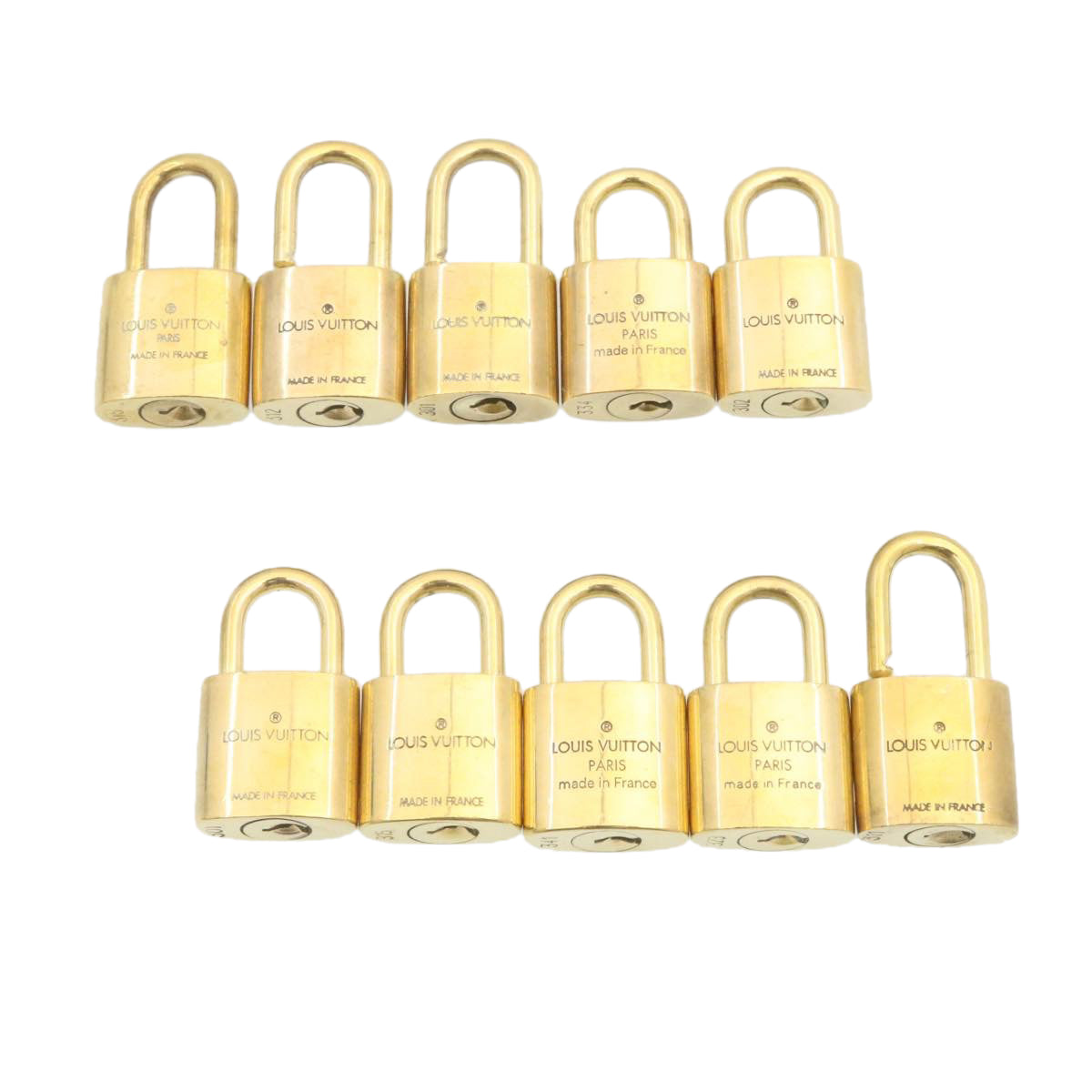 LOUIS VUITTON Padlock 10set Gold Tone LV cr875