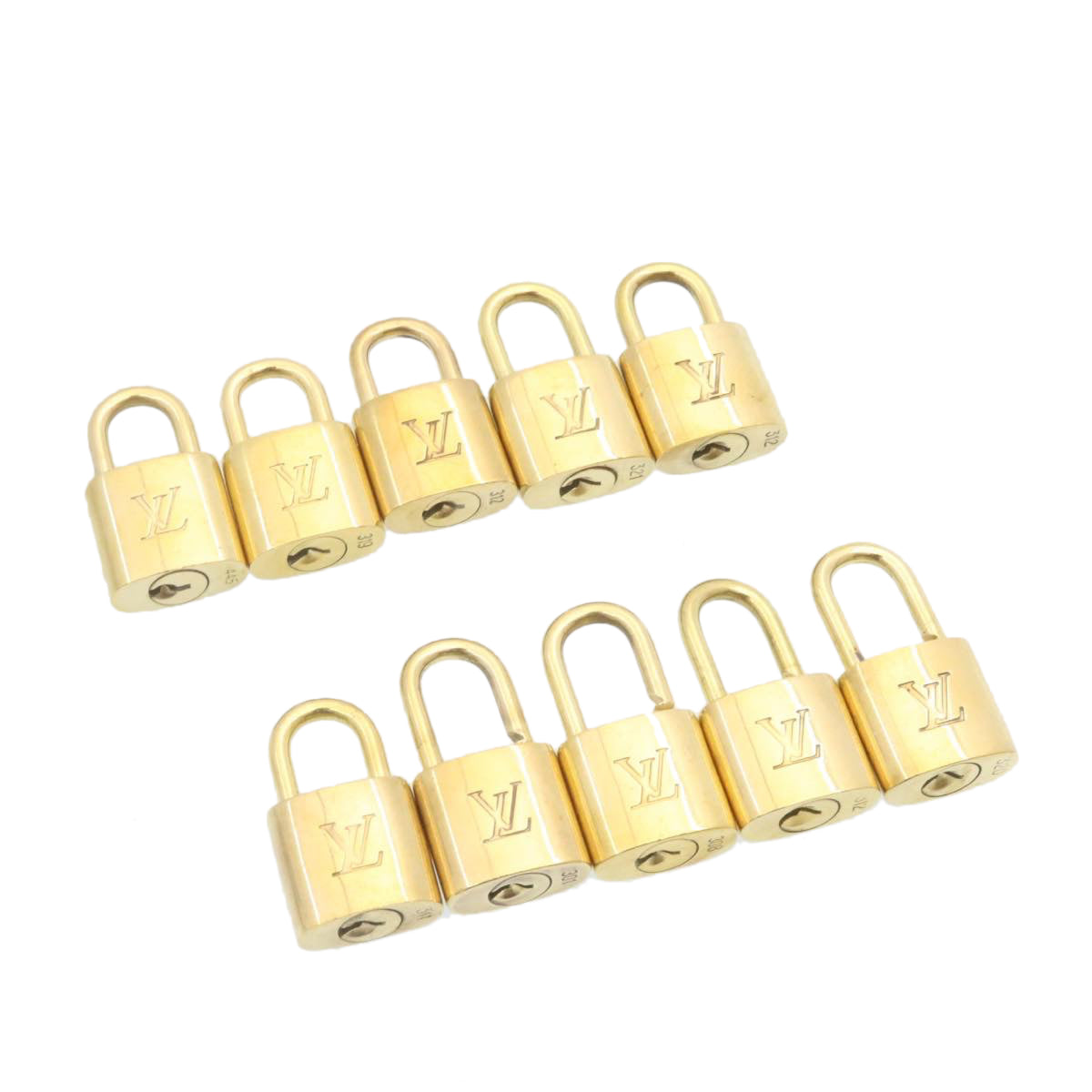 LOUIS VUITTON Padlock 10set Gold Tone LV cr876