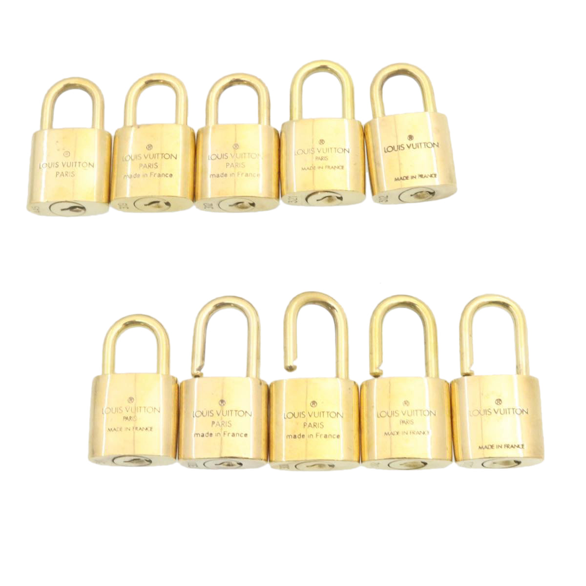LOUIS VUITTON Padlock 10set Gold Tone LV cr876