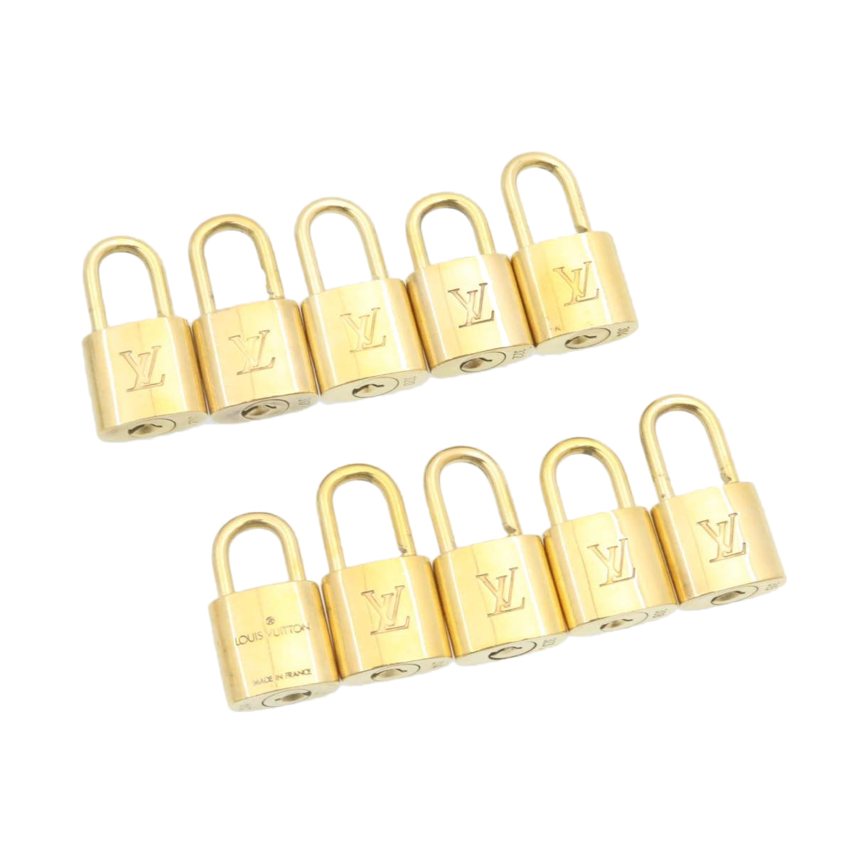 LOUIS VUITTON Padlock 10set Gold Tone LV cr878