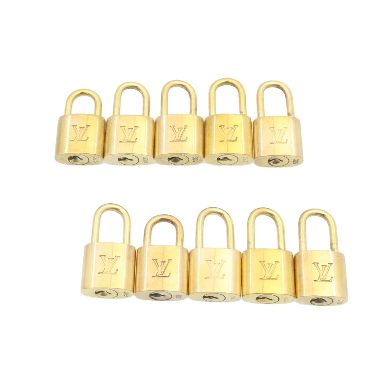 LOUIS VUITTON Padlock 10set Gold Tone LV cr879
