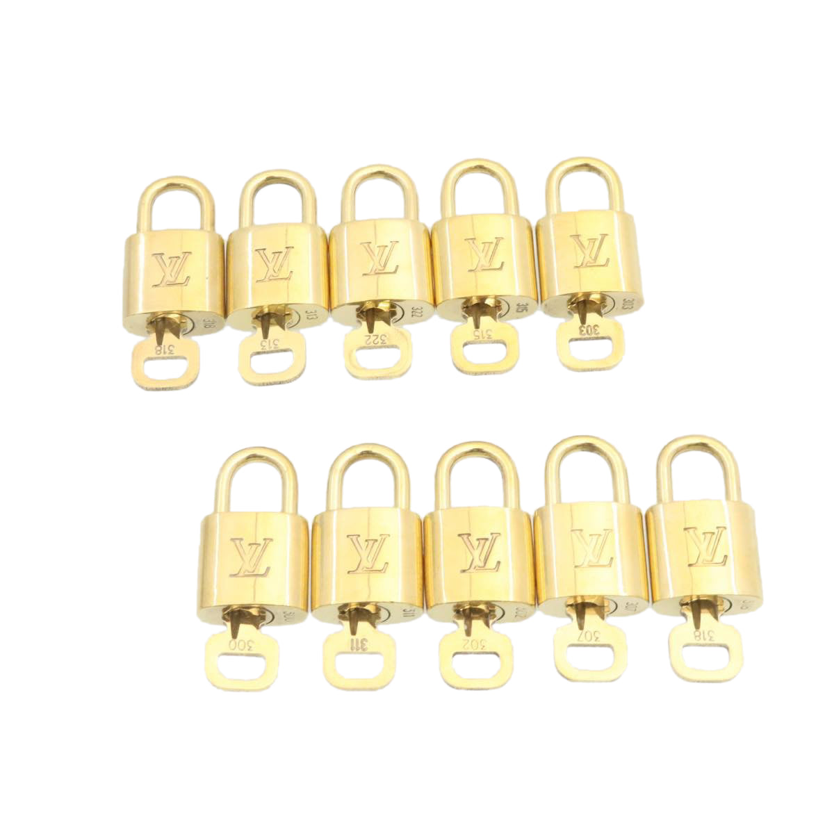 LOUIS VUITTON Padlock 10set Gold Tone LV cr882