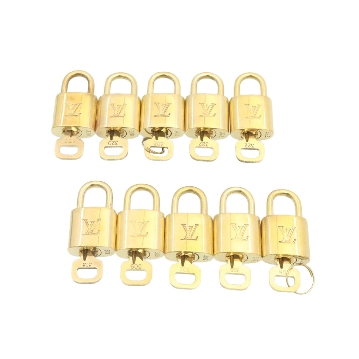 LOUIS VUITTON Padlock 10set Gold Tone LV cr884