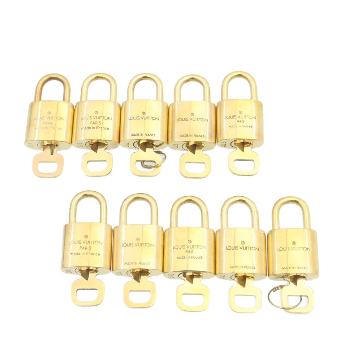 LOUIS VUITTON Padlock 10set Gold Tone LV cr884